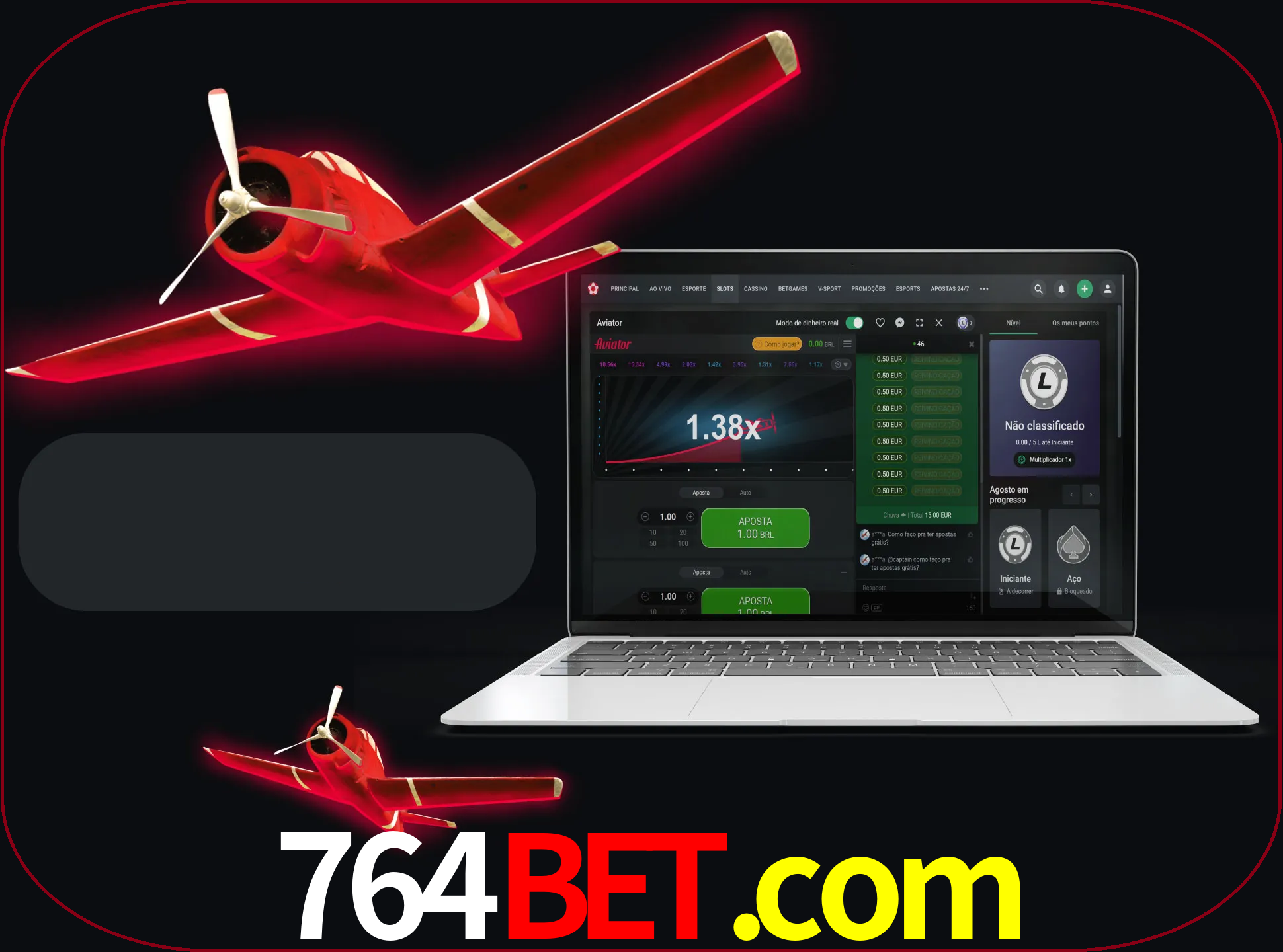 Vá para a seção de caça-níqueis e inicie o jogo Aviator.