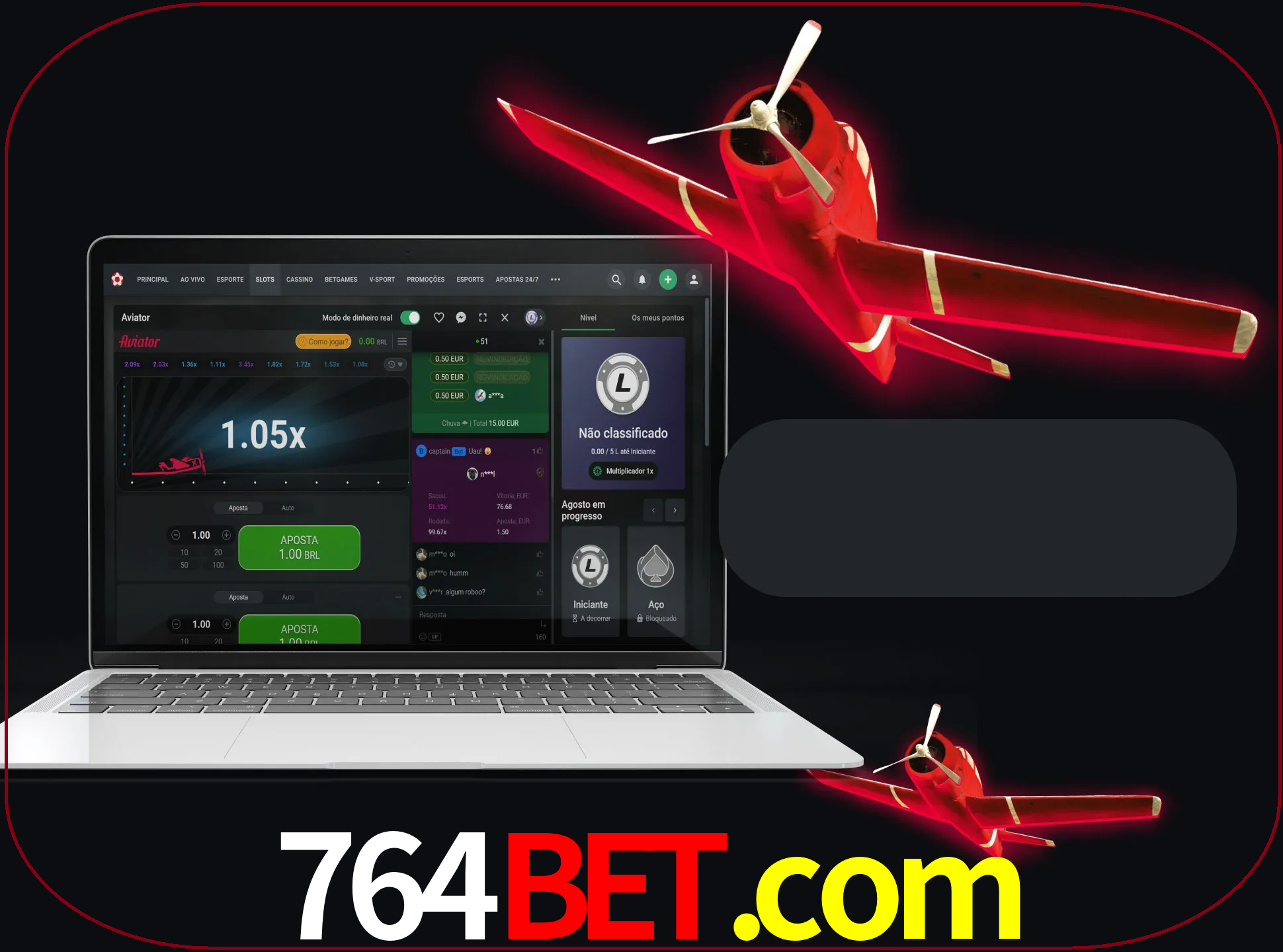 Observe o avião voando e as chances aumentando.