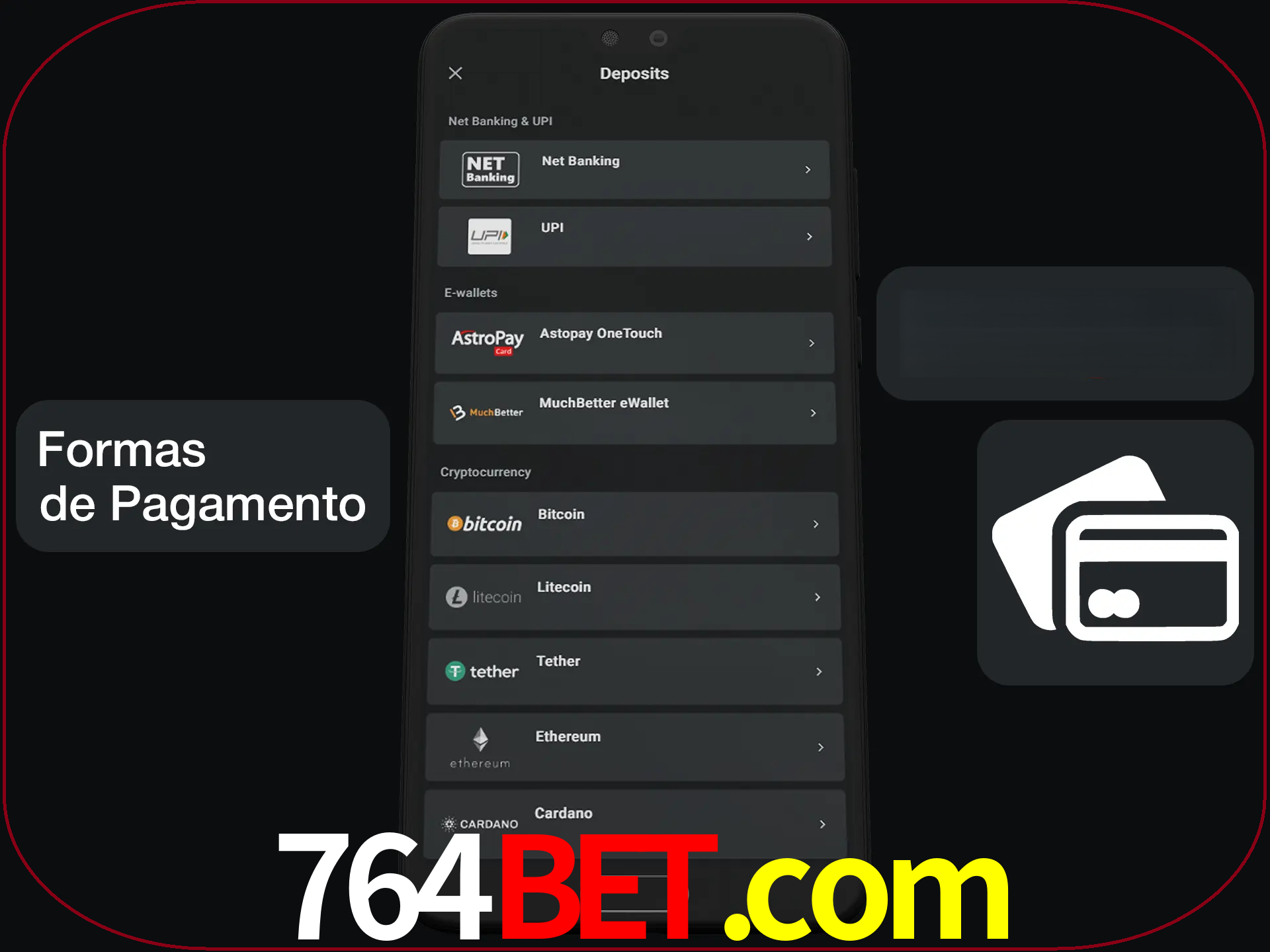 Escolha a forma de pagamento de sua preferência.