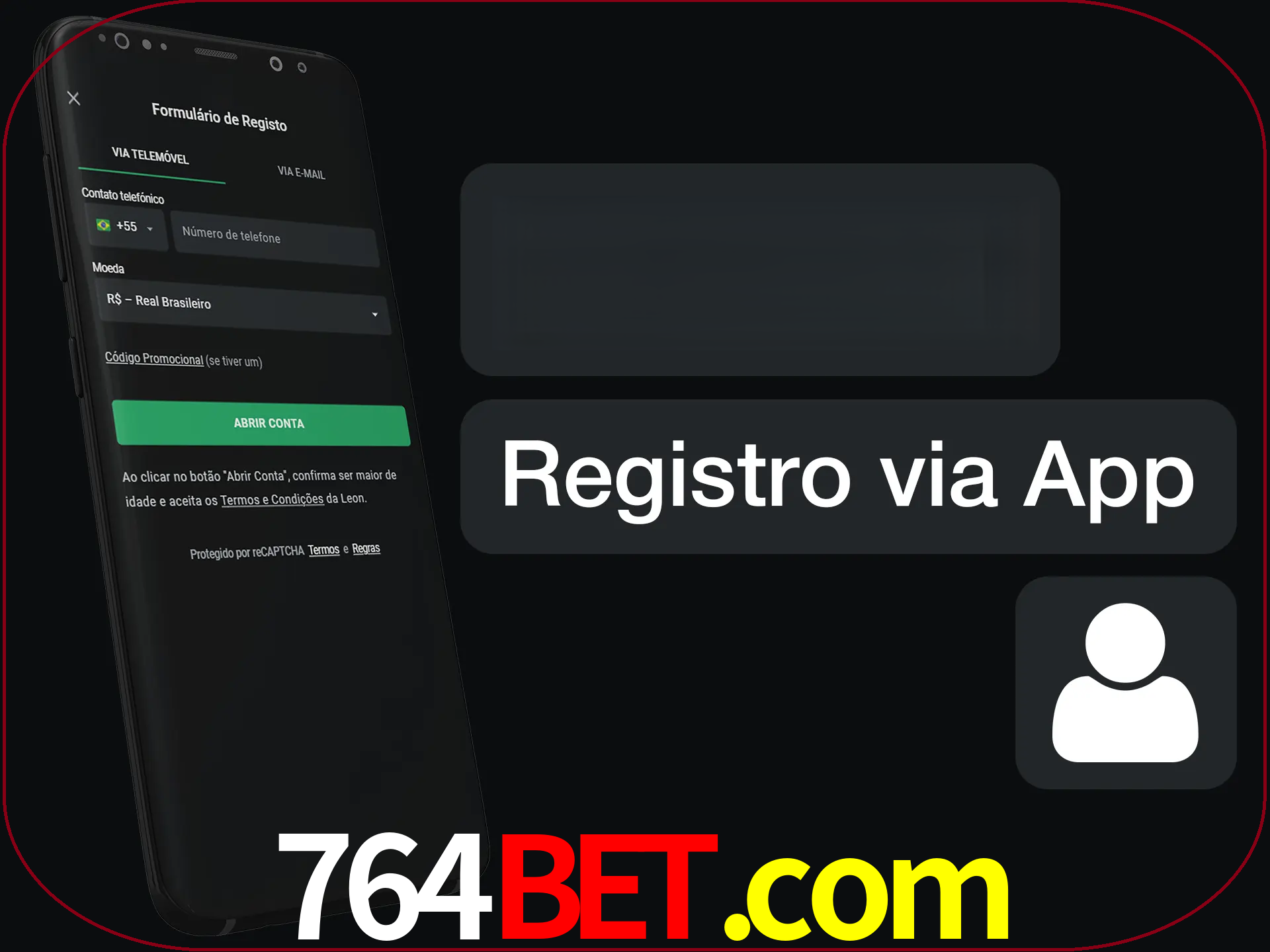 Registre-se com duas etapas usando o aplicativo.