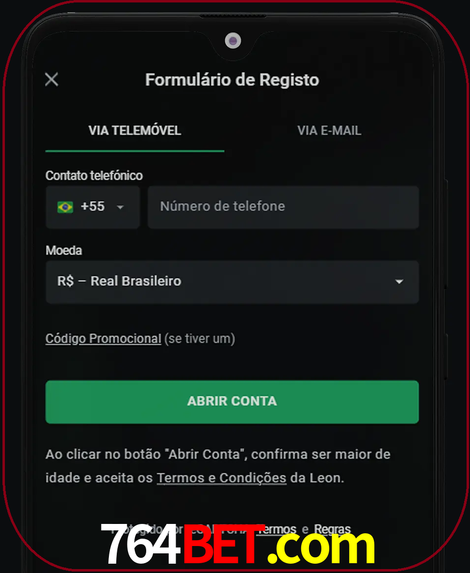 Abra o aplicativo e inicie o processo de registro.