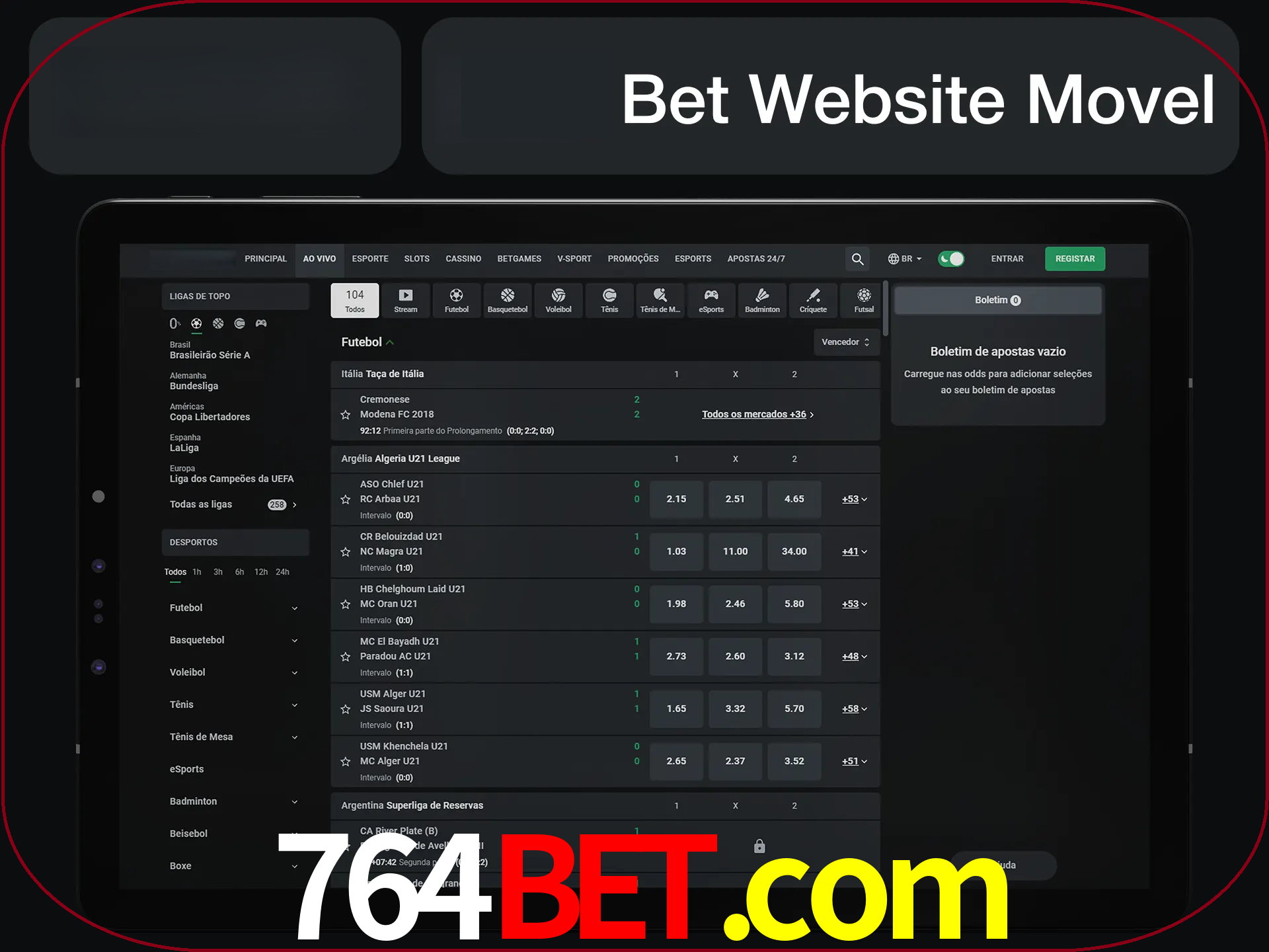 Use nosso website em qualquer dispositivo.